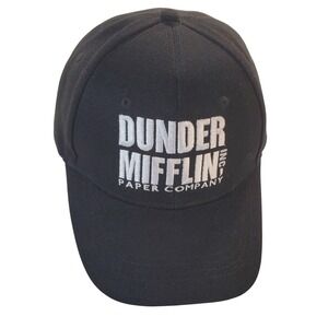 The Office Dunder Mifflin Paper Company Baseball Cap Hat Black Adjustable Strap